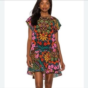 Free People Strawberry Fields mini dress in a vibrant floral print